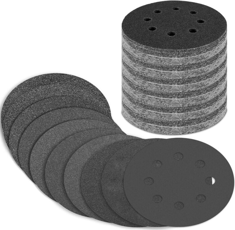 100 Stück 5 Zoll Nass-/Trocken-Schleifscheiben, Körnungen 80, 120, 180, 240, 320, 400, 600, 800, 1000 und 2000, Klettver...