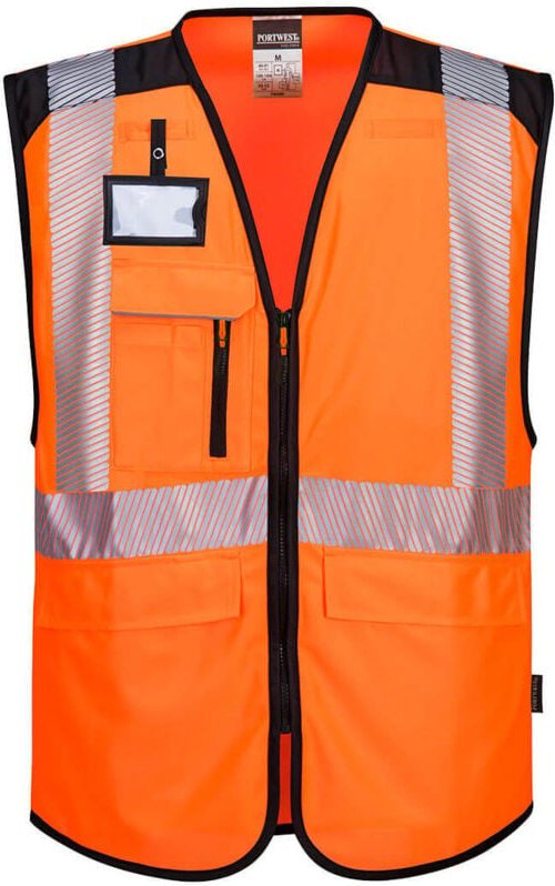 PW3 Executive Warnweste (Orange/Schwarz, S)