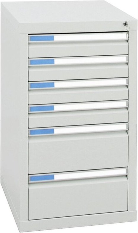 Stumpf - Schubladenschrank Serie esta, 6 Schubladen lichtgrau (4x100, 2x200mm)