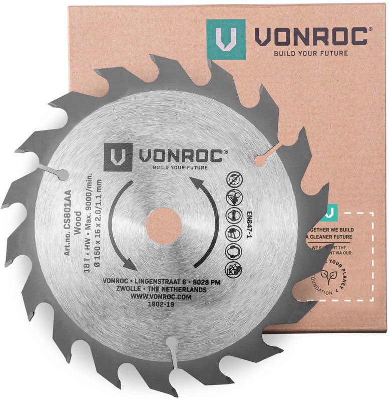 Kreissägeblatt 150 x 16 x 2,0/1,1mm - 18 Zähne – für Holz – Universal