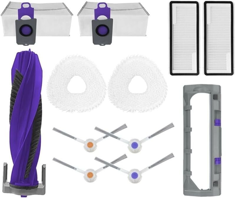 12er-Pack Freo z Ultra-Ersatzteile für Yunjing Freo z Ultra Roboterstaubsauger, 1 Hauptbürste, 2 Staubbeutel, 2 Wischmop...