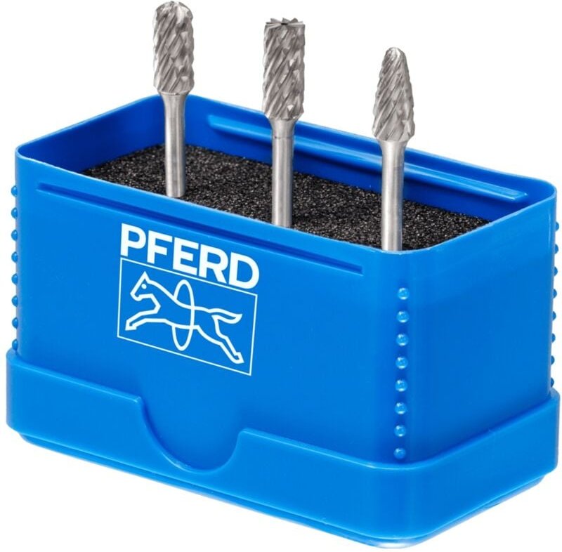21901404 Frässtift-Set Hartmetall Schaftdurchmesser 3 mm 3teilig - Pferd
