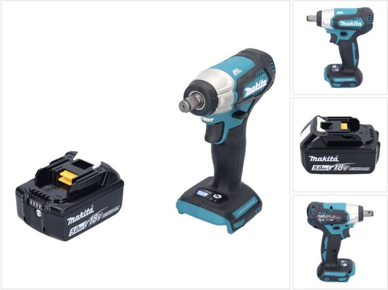 Makita DTW 181 T1 Akku Schlagschrauber 18 V 210 Nm 1/2" Brushless + 1x Akku 5,0 Ah - ohne Ladegerät