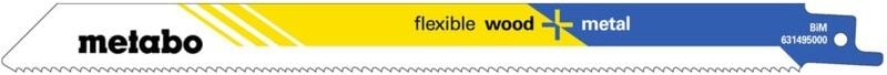 Metabo 100 Säbelsägeblätter flexible wood + metal 225 x 0,9 mm