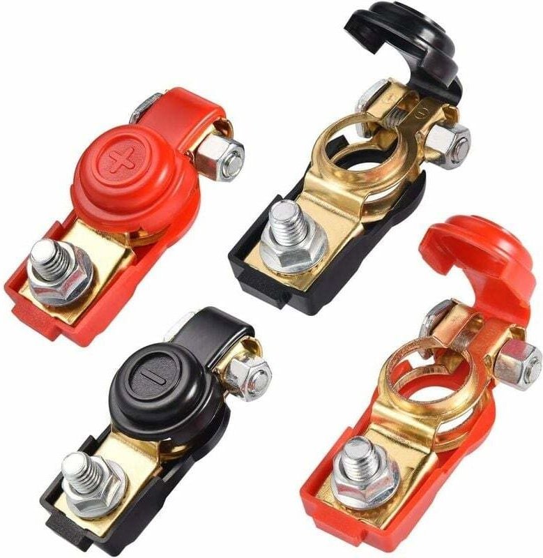 4 Stück Schnellverschluss-Batterieklemmen, Polklemmen, 12 V Autobatterie, 12 V/24 V/48 V Autobatterie-Schnellverbinder f...
