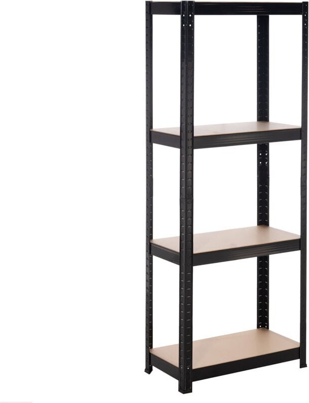 Metallregale catterhouse Hans Plus 60x30x148 cm Farbe Schwarz mit 4 verstellbaren Einlegeböden Trägt bis zu 240 kg