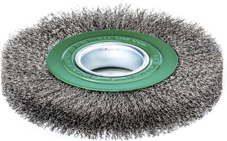 Lessmann ® - Lessmann Draht-Rundbürste (grün) INOX-Draht 0,30 mm, Bürsten-⌀xBesatzbreite: 150X22 mm