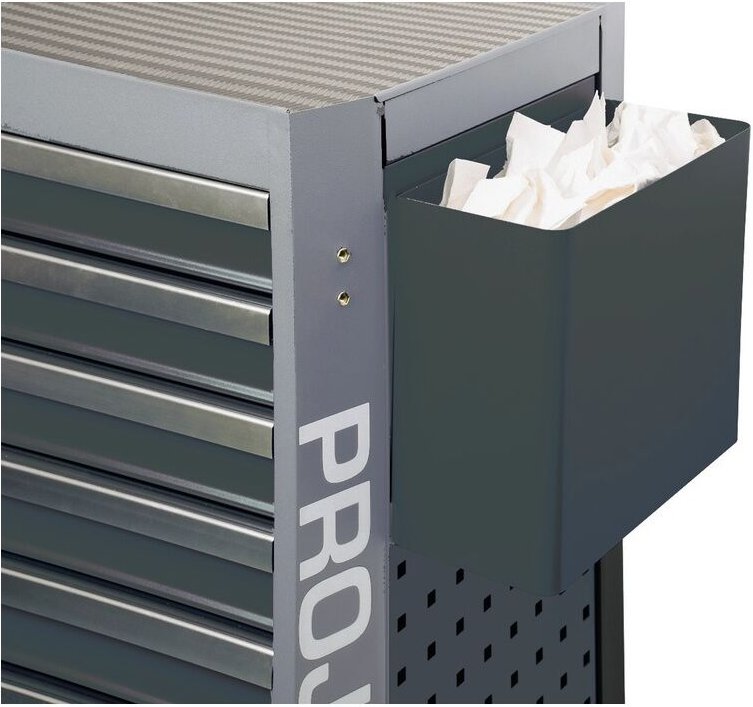 Projahn Zubehör Werkstattwagen mit Vierkantlochung Papierkorb Schwarz