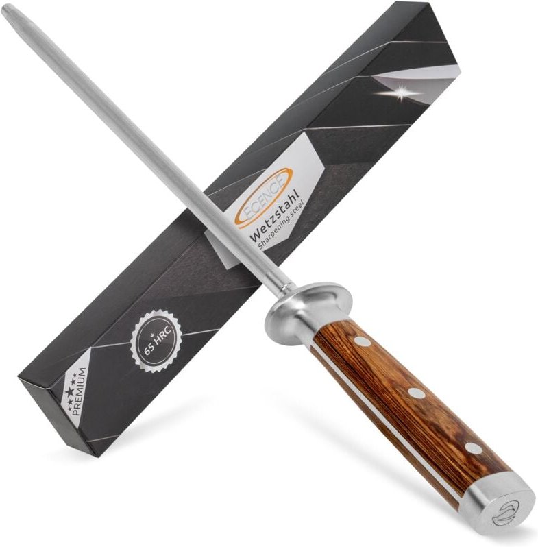 Ecence - Wetzstahl Messerschärfer aus Edelstahl (65HRC) Profi Messerschleifer Schleifstab