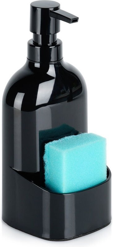 Spülmittelspender für die Küche, Schwammbehälter, Topfreiniger, Schwarz für Spüle