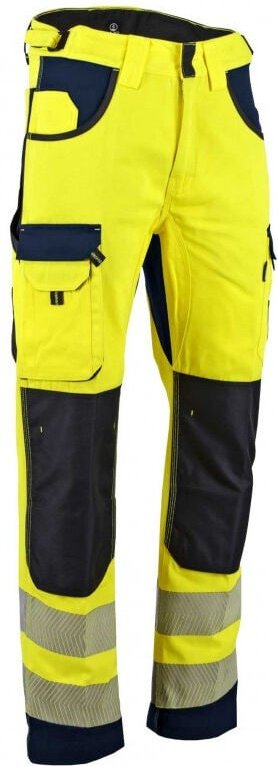 Thumbnail - Verteidigung High Vis Hose LMA Knietaschen T42 Fluo Gelb/ Marine - 1667 T42