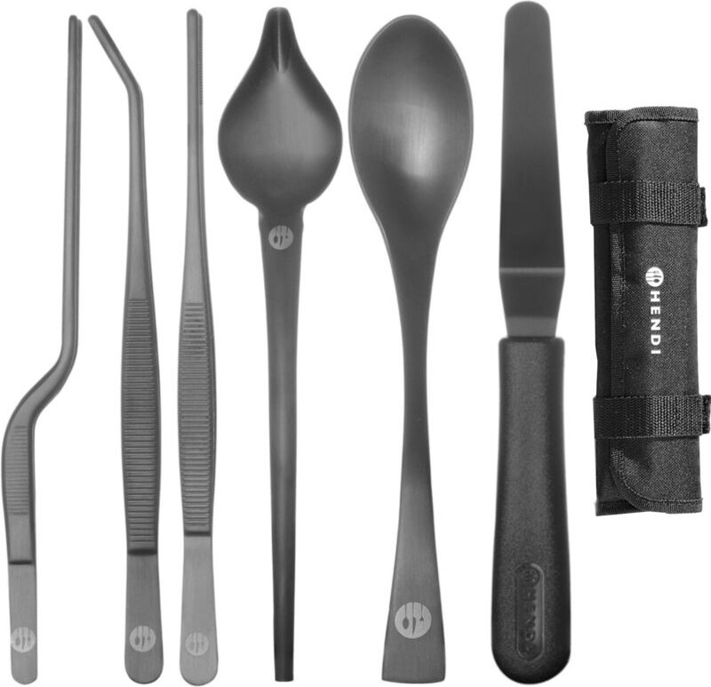 Anrichteset, 6 Stück, schwarz, 255x25x(H)100mm - Hendi