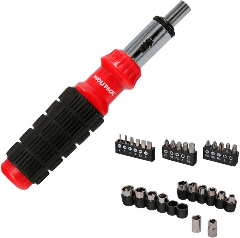 Thumbnail - Juego de Destornillador Carraca con 29 piezas. (12 vasos y 16 Puntas)