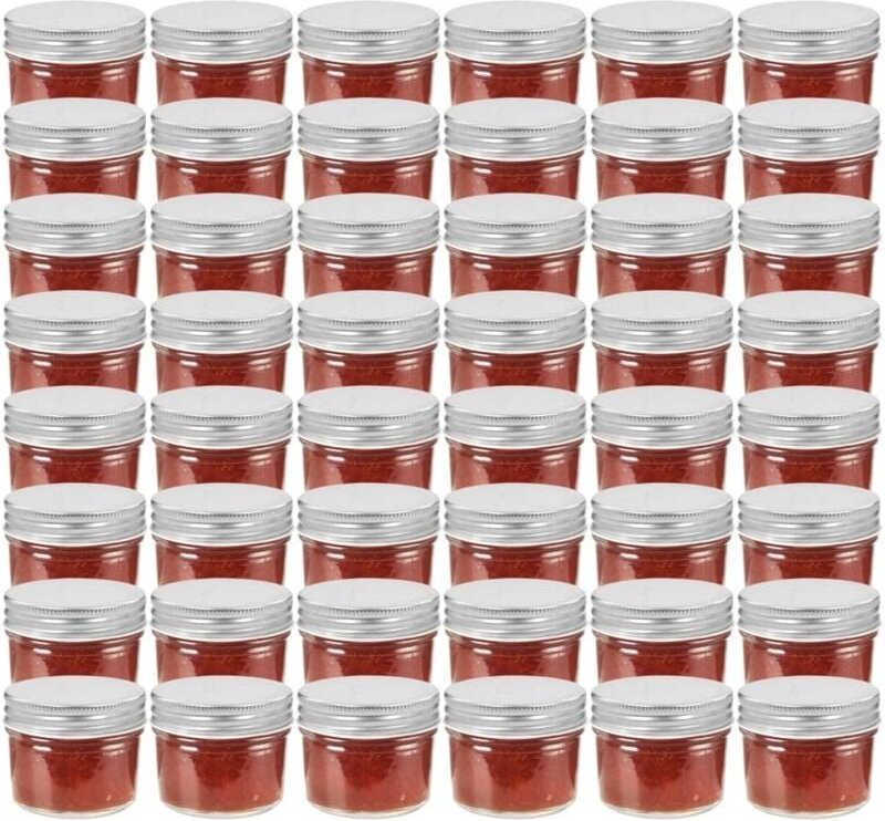 Marmeladengläser mit Silbernen Deckeln 48 Stk. 110 ml Vidaxl