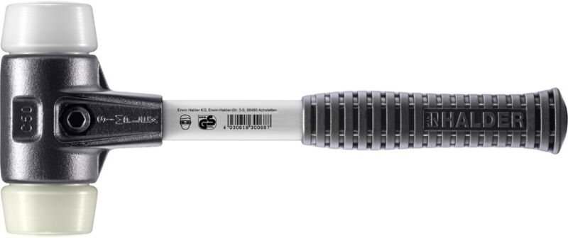 SIMPLEX-Schonhammer, Superplastik / Nylon mit verstärktem Tempergussgehäuse und Fiberglasstiel D=50 mm 3778.050