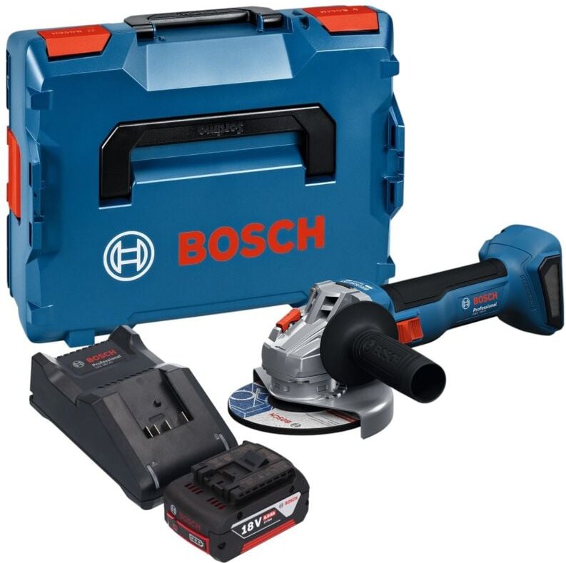 Bosch gws 18V-8 Professional Akku Winkelschleifer 18 v 125 mm Brushless + 1x Akku 5,0 Ah + Ladegerät + l Boxx