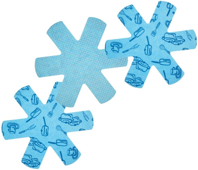 KitchenCraft Set of 3 Trenngitter für ausgeschnittene Pfannen und Töpfe of Polyester, 38 cm - Blau