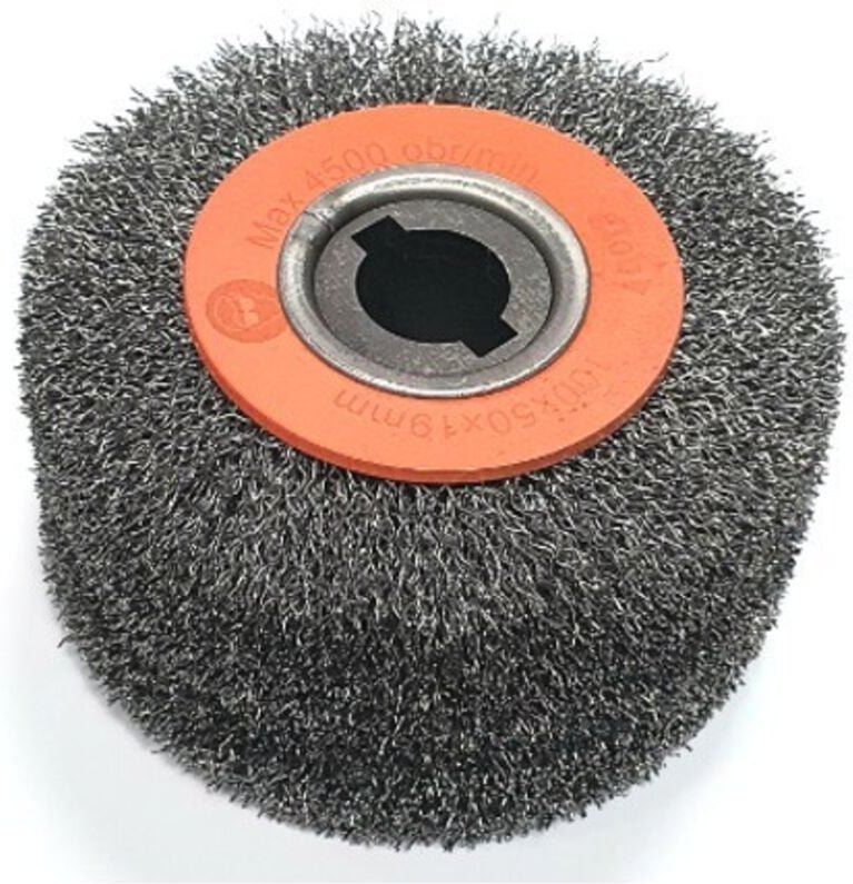 Drahtbürste zur Holzalterung 100x48x19mm aus gewelltem Stahldraht