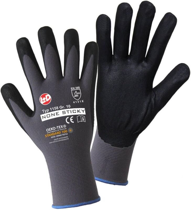 Leipold Doehle foam Nylon nitrile 1158-9 Nylon Arbeitshandschuh Größe (Handschuhe): 9, l en 388:2016