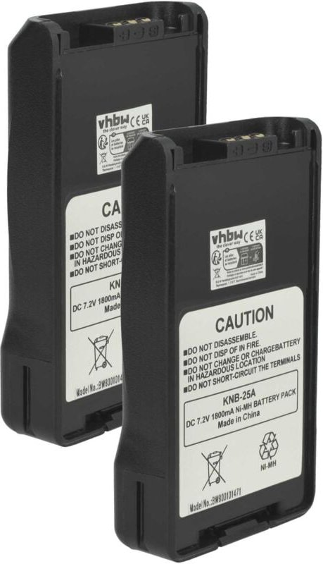 vhbw 2x Akku Ersatz für Kenwood KNB-55L, KNB-56L, KNB-57L, KNB-56, KNB-57L, KNB-55Li für Funkgerät, Walkie Talkie (1800 ...