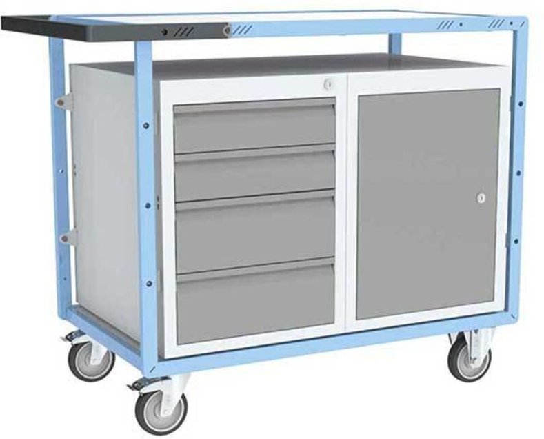 Transportwagen - 1 Schrank und 4 Schubladen - Tragfähigkeit 250 kg - 880707106