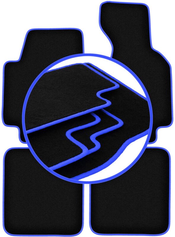 CARLUX-BLUE Autofußmatten für: Audi 80 B5 Cabrio (1994-2000)