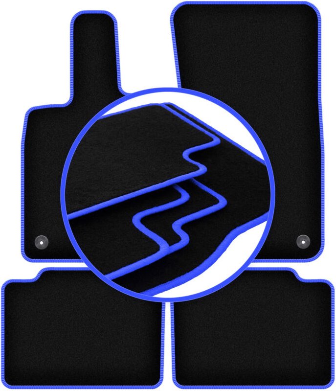 CARLUX-BLUE Autofußmatten für: Porsche Panamera II Coupé (2017-)