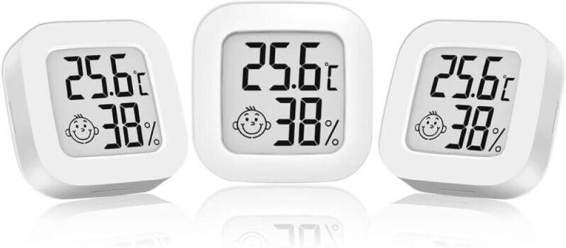 Innenthermometer, Innenhygrometer, Mini-Hygrometer, Außenthermometer, digitales Innenthermometer für Zuhause, Terrarium,...