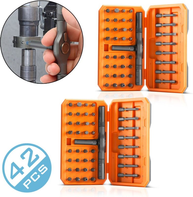 2 x Ratschen-Schraubendreher-Bit-Set RBS-42 st 42-teilig Ratsche - Stahlwerk