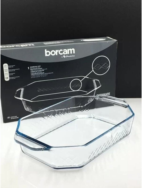 Borcam Premium Auflaufform Rechteckig, hitzebeständig, Backform hitzebeständig, Familienessen 2,7L - Pasabahce