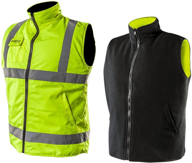 2 in 1 Profi Warnweste, Fleeceweste XXXL