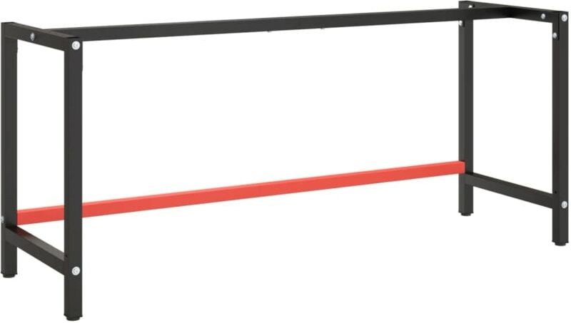 Vidaxl - Werkbankgestell Mattschwarz und Mattrot 180x57x79 cm Metall