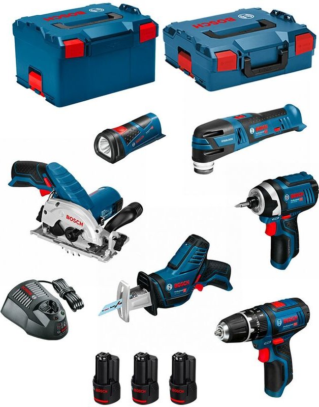 Bosch - Kit 12V BMK6-28BD3 (gsb 12V-15+GDR 12V-105+GKS 12V-26+GOP 12V-28+GSA 12V-14+GLI 12V-80+3 x 2,0Ah+GAL1230CV)