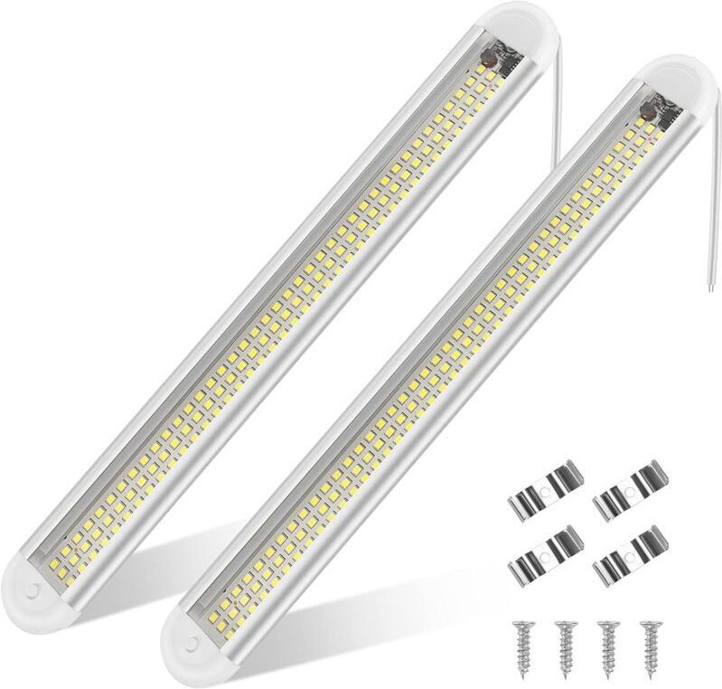 Thumbnail - 12V-85V LED-Innenbeleuchtung, helle Auto-Lichtlampe, 120 LEDs mit Schalter für Van, Boot (2 Stück)
