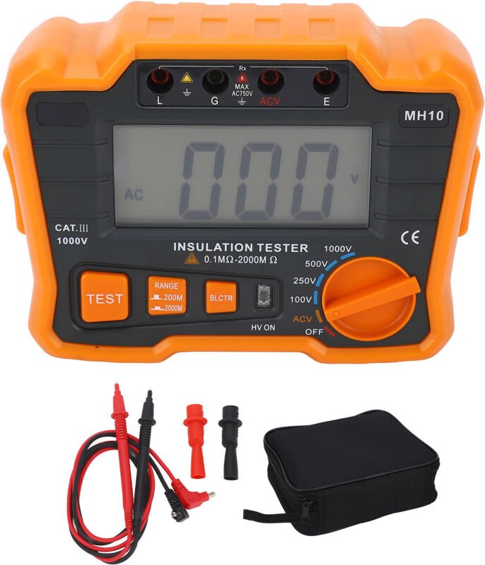 Megohmmeter Digitaler Isolationstester Widerstandsmessgerät LCD 1999 Zählt zur Messung