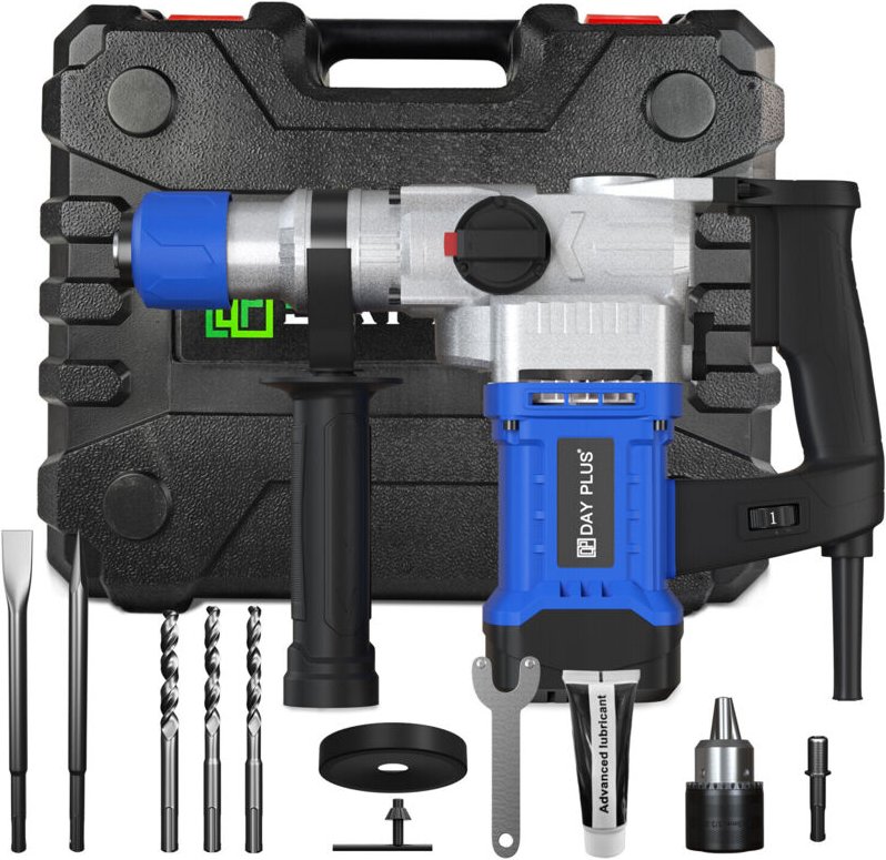 Dayplus - Schlagbohrmaschine Bohrhammer Bohrmaschine Meißelhammer sds Kompakt Set 3000 w
