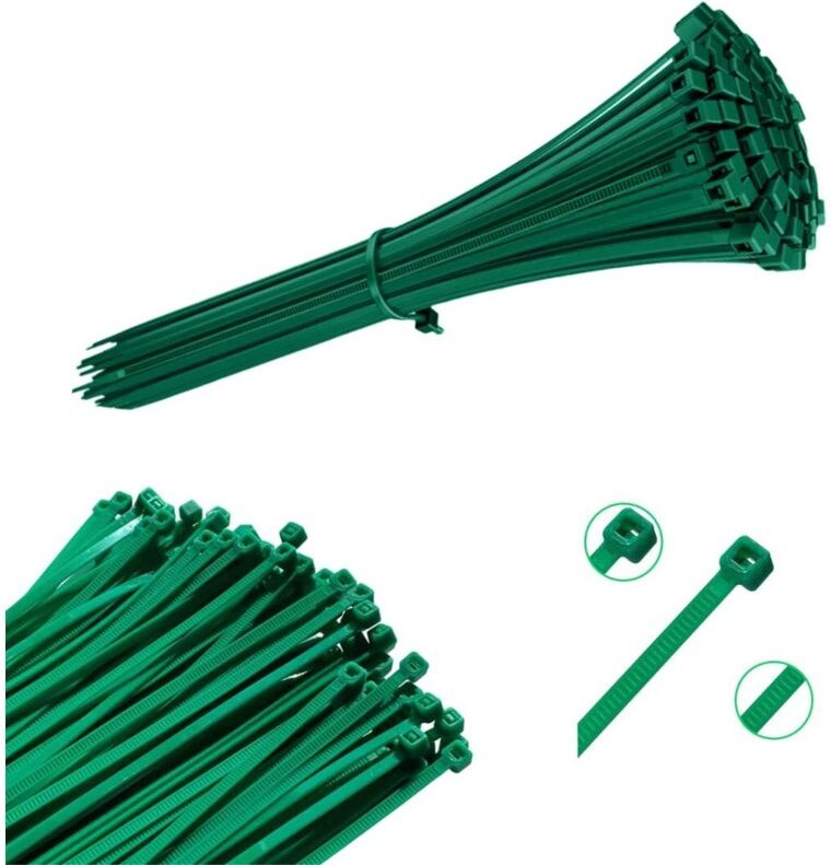 100 Universal-Kabelbinder GRÜN -3,6x200mm- Kabelklemme und Kabelbinder aus Kunststoff - Effektive und robuste Kabelmanag...