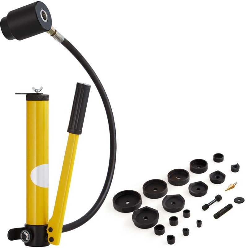 Mophorn - 15 Tonnen Hydraulik-Ausbrechstanzer-Set, 1/2' bis 4' Rohrlochschneider-Set, KO-Werkzeugset mit 10 Stanzern, id...