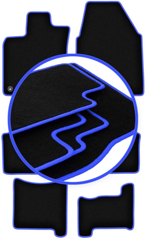 CARLUX-BLUE Autofußmatten für: Nissan Qashqai +2 Crossover (2007-2013)