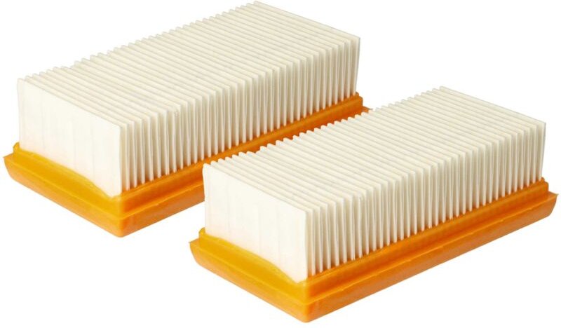 Set 2x Flachfaltenfilter kompatibel mit Nilfisk Attix 33-2H ic, 33-01 ic Staubsauger - Motorkühlluftfilter - Vhbw