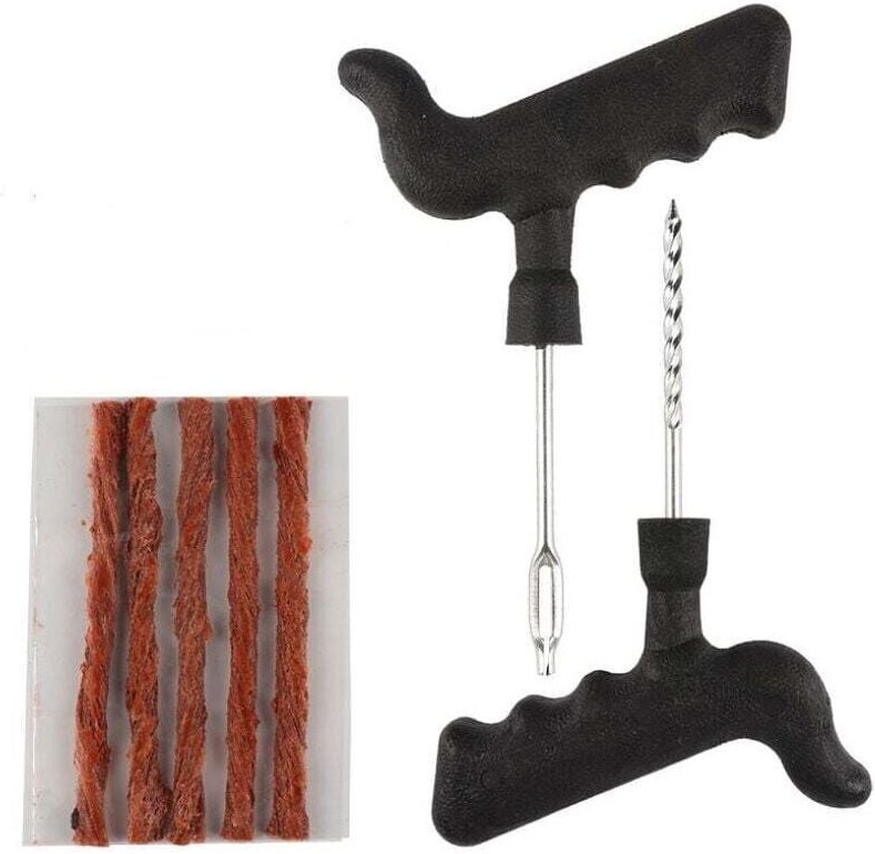 Reifenreparaturset mit Dochten für geplatzte Auto-/Transporterreifen usw. – Reparaturset + Auto-Nachfüllung (Set mit 10 ...