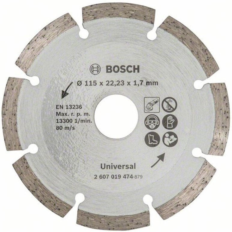 Bosch - Diamanttrennscheibe für Baumaterial, Durchmesser: 115 mm - 2607019474