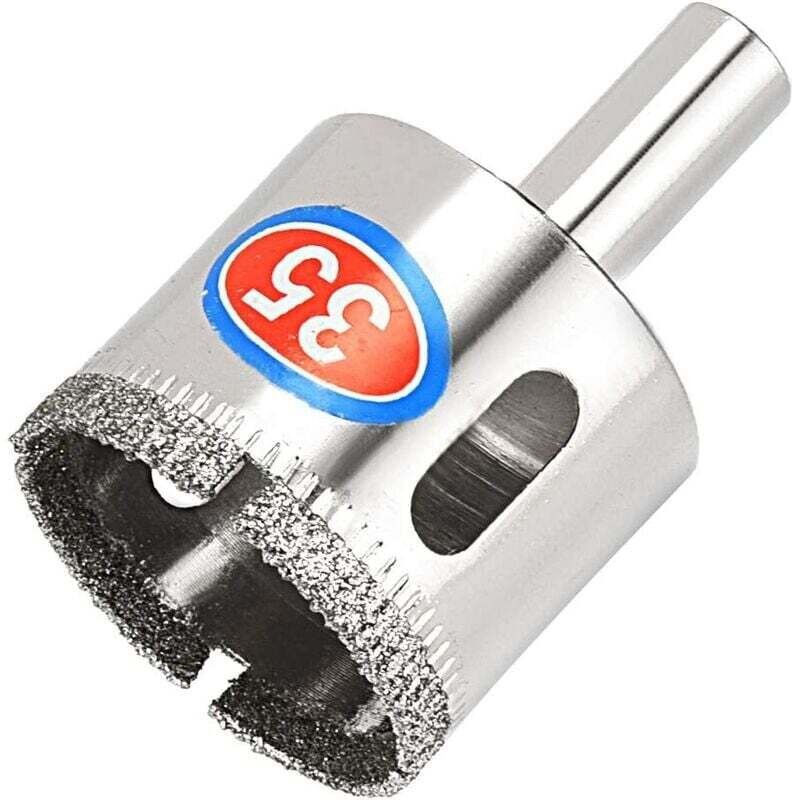 Diamantbohrer, Diamant-Lochsäge, Kernbohrer für Fliesen, Glas, Marmor, Keramik, Silberton, 35 mm