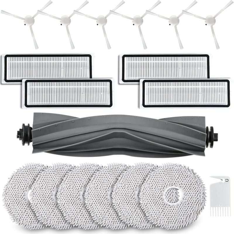 18 Stück Zubehör für Dreame L10s / L10 Ultra / L10 Prime – Hauptbürste, 6 Wischtücher, 4 Filter, 6 Seitenbürsten, Reinig...