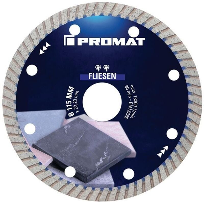 Diamanttrennscheibe fliesen pro t ø 115 mm Bohrung 22,23 mm Segmenthöhe 7 mm Segmentstärke 1,6 mm Winkelschleifer