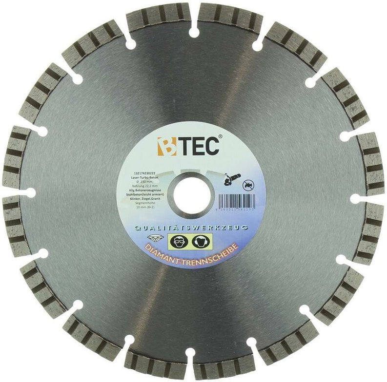 Thumbnail - Btec - Diamanttrennscheibe laser-allround-turbo ø 115 mm x 2,3 Bohrung 22,22 mm