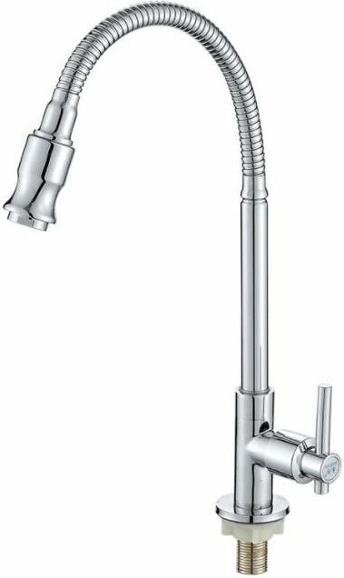 Cyslmuk - Badezimmer-Waschbecken-Wasserhahn, 360 Grad drehbar, für Küche, Bar, einzelnes kaltes Wasser, weicher Hals, Wa...