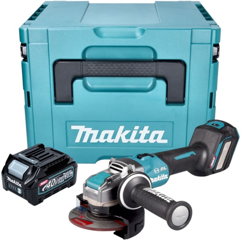 Makita GA 041 GD101 Akku Winkelschleifer 40 V max. 125 mm X-LOCK Brushless + 1x Akku 2,5 Ah + Makpac - ohne Ladegerät