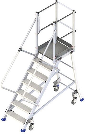 Mobile Plattformtreppe 3 Stufen - Maximale Arbeitshöhe. 2.60m - 4 rollen resc - ES303PT-R