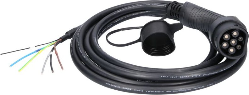 Ks Tools efuturo Ladekabel gerade, Ende offen auf Typ 2 Stecker zum Anschluss an eine Wallbox, 3 Phasen, bis zu 11 kW, 1...